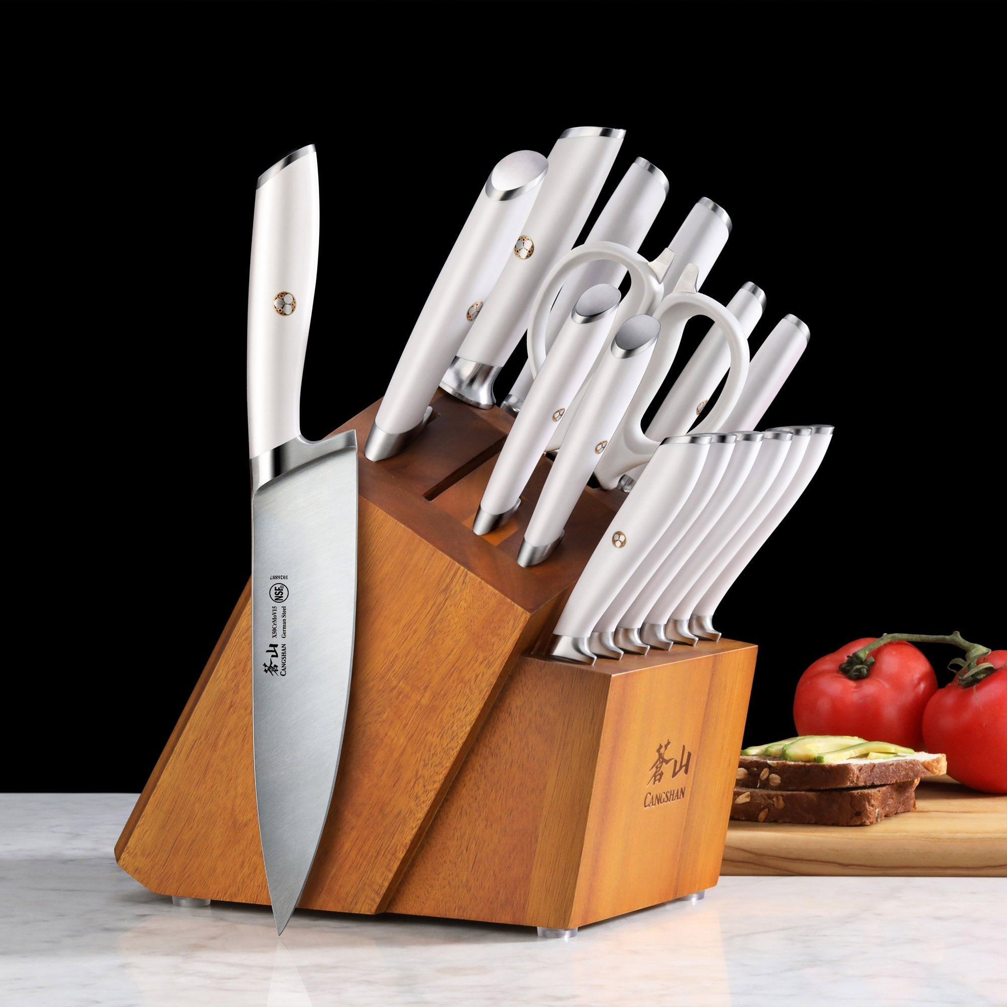 L & L1 Series 17-Piece Knife Set, Forged German Steel