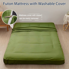 MAXYOYO Padded Japanese Floor Mattress, Green Foldable Roll Up Futon Mattress