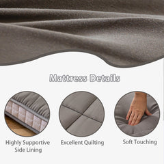 MAXYOYO Padded Japanese Floor Mattress, Dark Grey Extra Thick Folding Futon Mattress