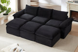 DERVAL 111" 3-Seater Sofa with 3 Ottomans