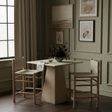 Santos - Upholstered Counter Stool With Stained Natural Base
