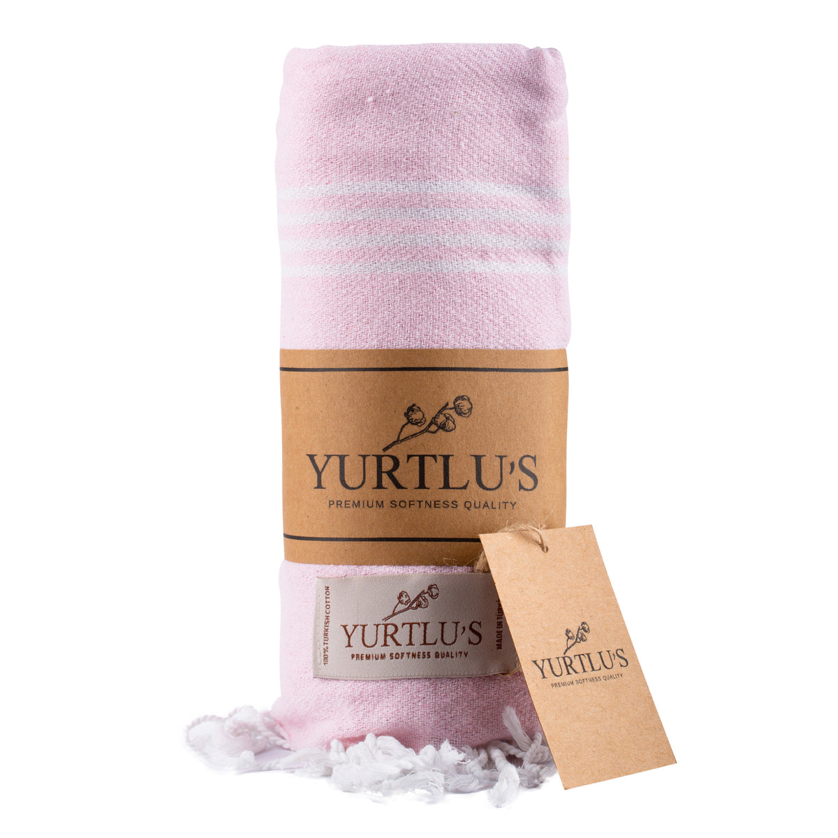 YURTLU’S Minimalist Series Premium Turkish Towel – Soft Pink