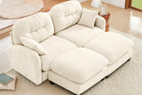 MOLLY 74" Loveseat with 2 Ottomans
