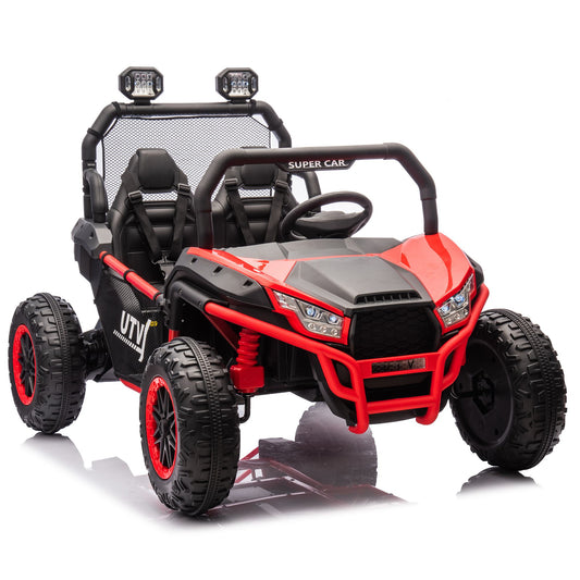24V 2-Seater Kids Ride On UTV with Parent Control, 400W High Power, Ride on Toy with Bluetooth, MP3, and Rear Storage, for Ages 3+, Red