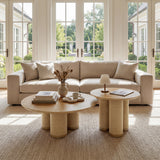 Drift Round Coffee Table Walnut Set