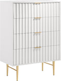 Modernist Engineered Wood Chest with Gold Accents – Contemporary Design for Chic Home Decor