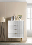 Modernist Engineered Wood Chest with Gold Accents – Contemporary Design for Chic Home Decor