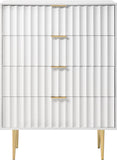 Modernist Engineered Wood Chest with Gold Accents – Contemporary Design for Chic Home Decor