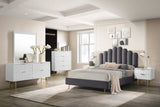 Modernist Engineered Wood Chest with Gold Accents – Contemporary Design for Chic Home Decor