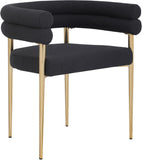 Brielle Iron Contemporary Dining Chair Set - Elegant Design with Gold Frame and Boucle Comfort