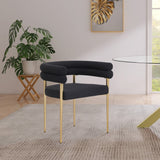 Brielle Iron Contemporary Dining Chair Set - Elegant Design with Gold Frame and Boucle Comfort