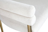 Brielle Iron Contemporary Dining Chair Set - Elegant Design with Gold Frame and Boucle Comfort