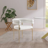 Brielle Iron Contemporary Dining Chair Set - Elegant Design with Gold Frame and Boucle Comfort