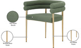 Brielle Iron Contemporary Dining Chair Set - Elegant Design with Gold Frame and Boucle Comfort