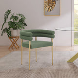 Brielle Iron Contemporary Dining Chair Set - Elegant Design with Gold Frame and Boucle Comfort