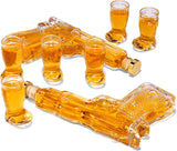 Pistol & Shotglasses Decanter Party Serving Holster Set