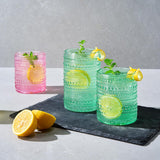 Hobnail Drinking Glasses Colored Beaded Drinking Glass Set of 12