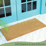 Large Beige Coir Doormat - 22x47" Basic Plain
