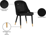 Belle Velvet Dining Chair Set - Luxurious Contemporary Design with Gold-Tipped Legs and Comfort