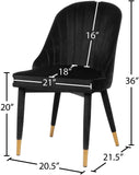 Belle Velvet Dining Chair Set - Luxurious Contemporary Design with Gold-Tipped Legs and Comfort