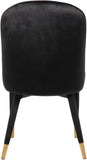 Belle Velvet Dining Chair Set - Luxurious Contemporary Design with Gold-Tipped Legs and Comfort