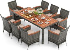 Tangkula 7 or 9 Piece Outdoor Dining Set