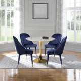 Belle Velvet Dining Chair Set - Luxurious Contemporary Design with Gold-Tipped Legs and Comfort