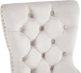 Carmen Luxurious Contemporary Dining Chairs - Set of 2 with Deep Button Tufting & Gold Accents