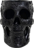 Skull Makeup Brush Holder, Pen Holder, Vanity, Desk (Black)