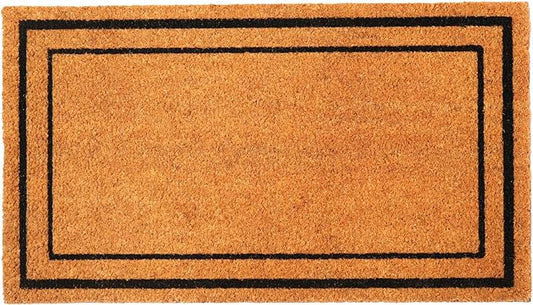 Beige Coir Doormat with Border - 17x30"