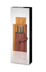 TG Series 4-Piece Knife Leather Roll Set, Swedish 12C27M Steel, 62304