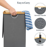 Fine Living 85L Slim Foldable Laundry Hamper with Lid, gray