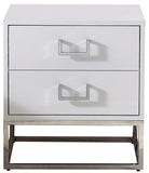 Nova Contemporary Side Table with Chrome Stainless Steel Base and Sleek Black Lacquer Finish
