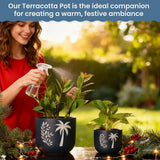 Blue Terracotta Planter Set of 2 – 4” & 6” Pots