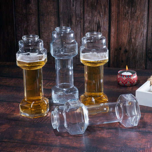 The Wine Savant SINGLE Set, Dumbbell Beer & Whiskey Glasses