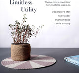 Pink Pinwheel Braided Cotton Placemat Set of 6