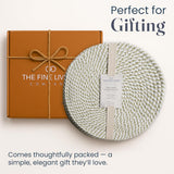 Melange Green & White Braided Cotton Placemat set of 6