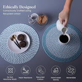 Melange Blue & White Braided Cotton Placemats - Set of 6