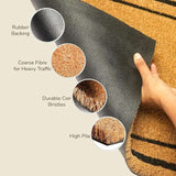 Beige Coir Doormat with Border - 17x30"