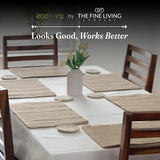 Eco Living Jute Table Placemat, Plain Jute, Set of 6, 18x12"