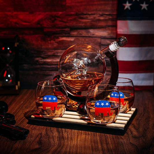 Republican Party Wine & Whiskey Decanter Set
