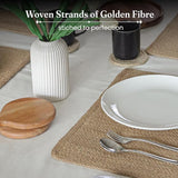 Eco Living Jute Table Placemat, Plain Jute, Set of 6, 18x12"