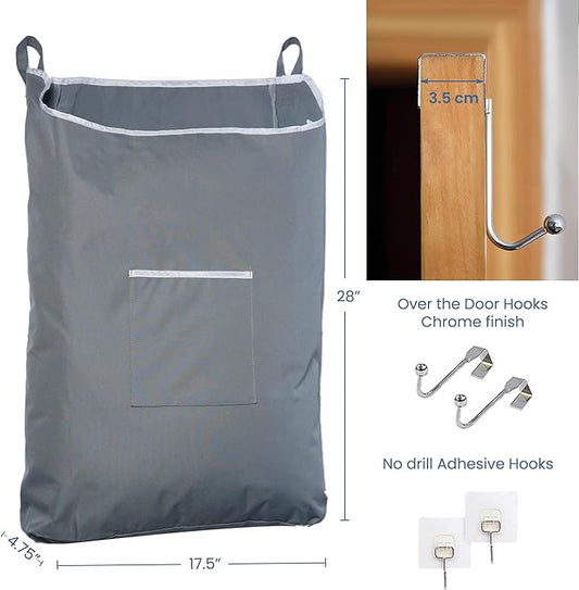 Door Hanging Laundry Bag - Grey - L