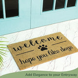 Dog Lover Coir Doormat - Welcome, Hope You Love Dogs 17X30"