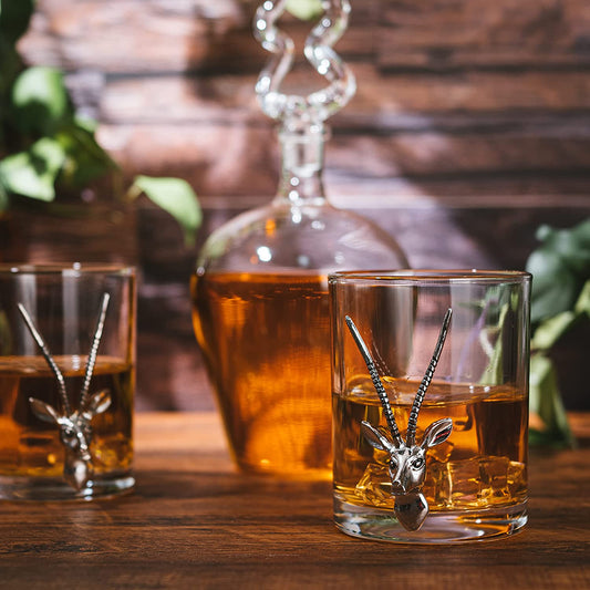 Stag Antler Whiskey Decanter Set 8.5" H, 750ml