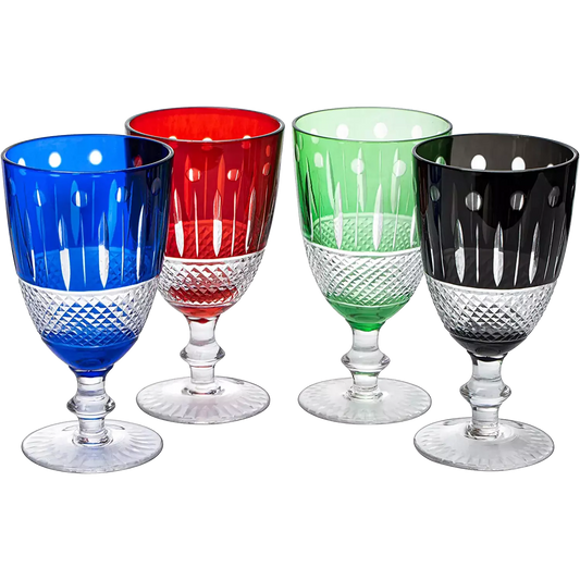 Crystal Italian Multicolor Design Cups -Set of 4