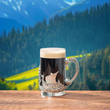 Viking & Mythological Pewter Beer & Water Drinking Glass - 18oz SINGLE - Pint, Whiskey, Rum & Scotch Glass, Elegant, Medieval Crystal Cup, Mug, Goblet, Gifts for Men & Women, Old Fashioned Glass