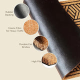 Geometric Coir Welcome Doormat – Non-Slip Indoor Outdoor Rug