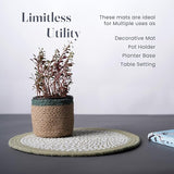 Handmade Melange Rope Braided Placemats, 6 pcs Green (8 Units)