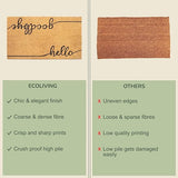 Hello Goodbye Beige Coir Doormat for Entryway - 17x30"